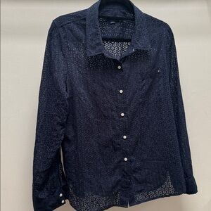 Tommy Hilfiger Dark Blue Lace Button-Up
